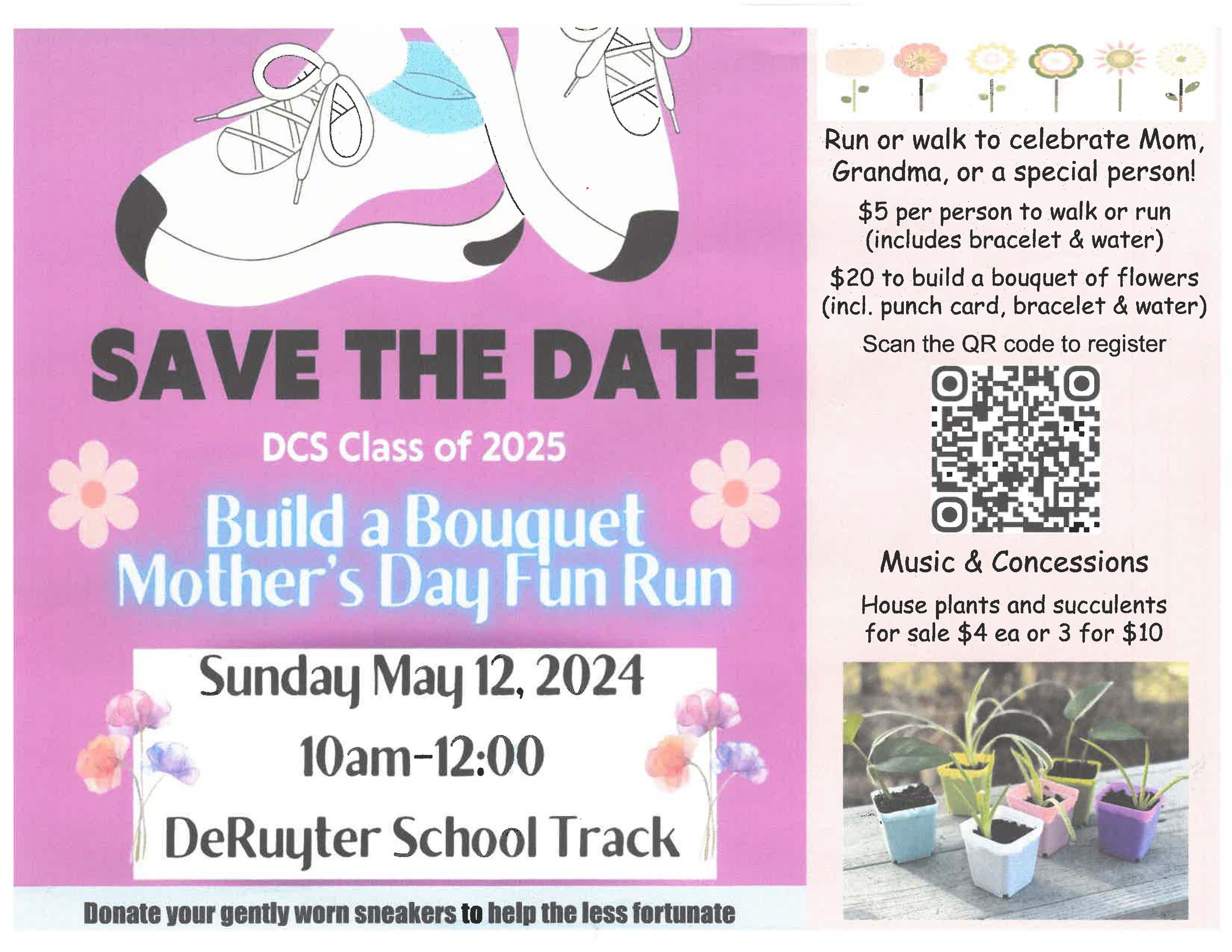 Flyer for Mother's Day Fun Run Event
